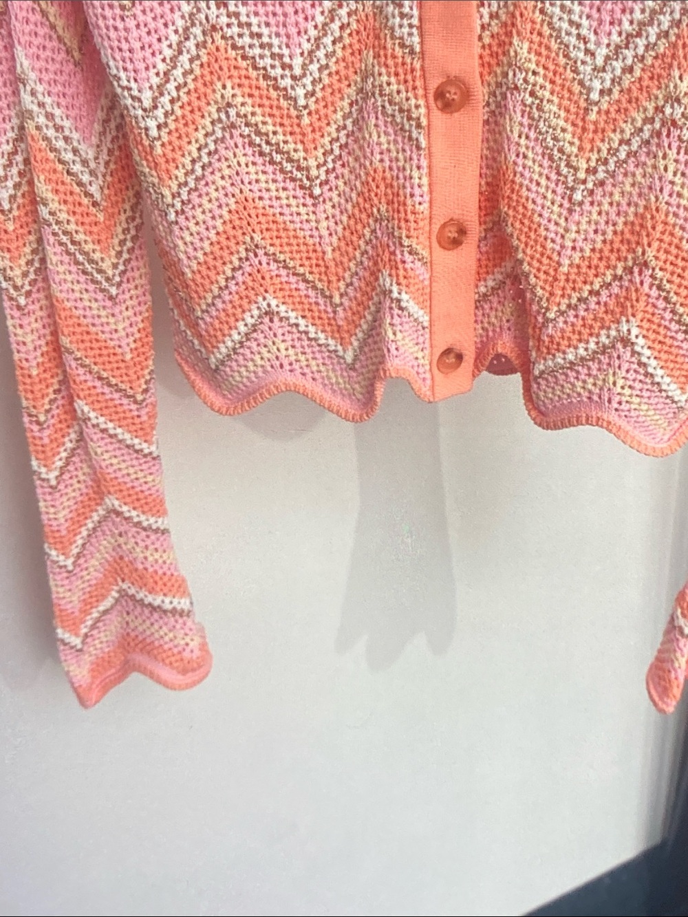 Missoni M Pink Multicolor Zigzag Knit Cropped Cardigan - Picture 4 of 9
